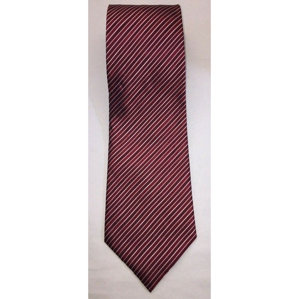 NOS Axcess Men Red‎ Black Gold Thin Striped 100% Silk Neck Tie - 58" Length